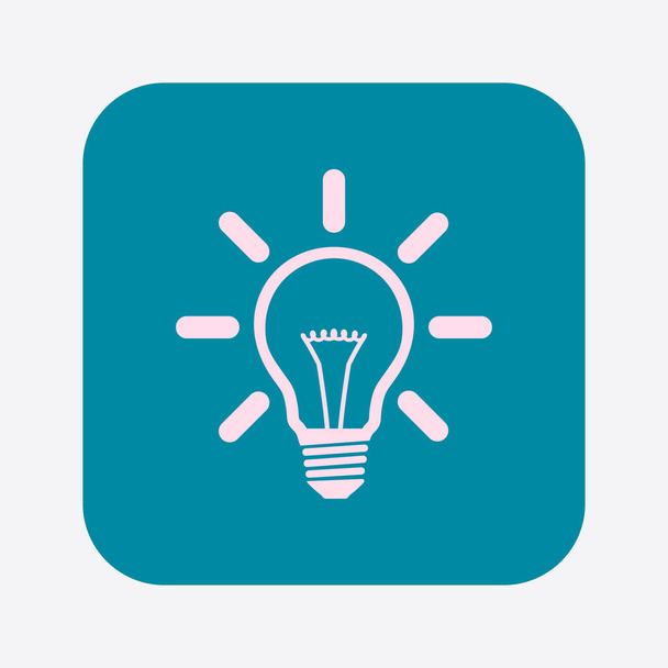 Light lamp sign icon. Idea bulb symbol. Flat design style. - Vector, Image