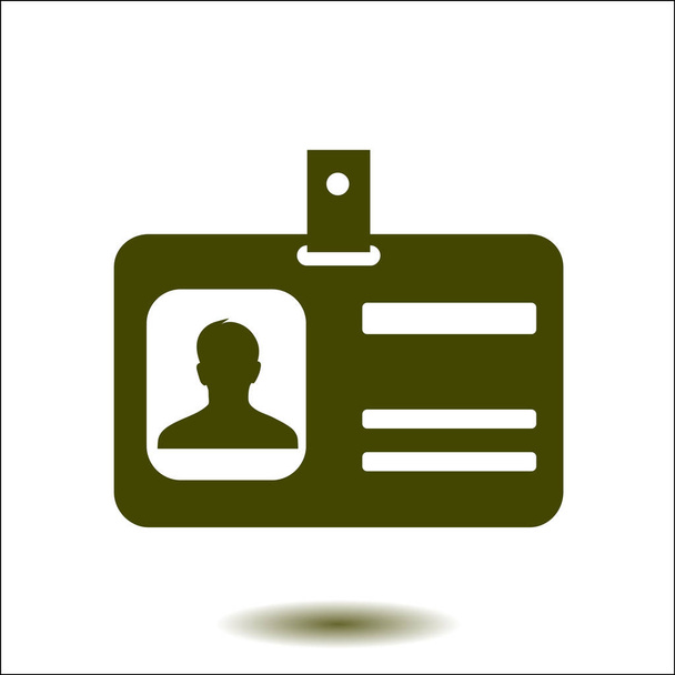 Identification card icon. Conference participant badge. Flat design style.  - Vector, Image