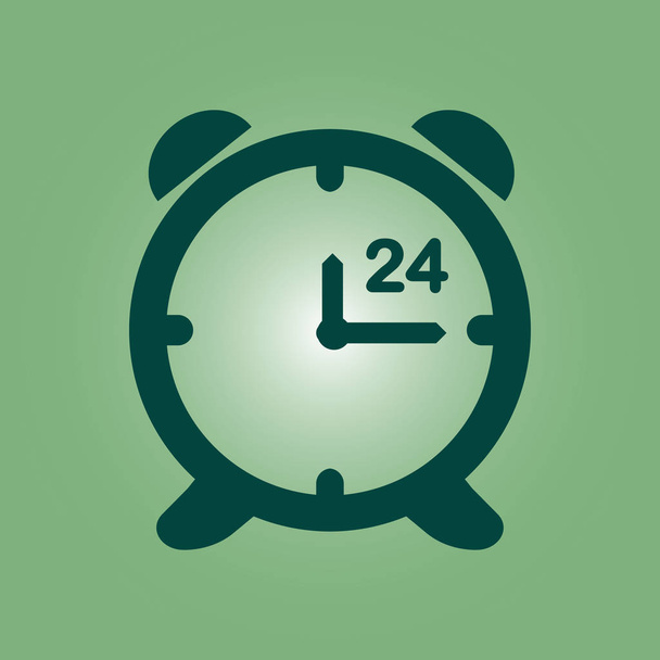Open hours a day. Clock face. Flat design style. - Vector, Image