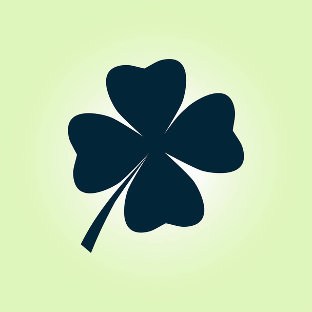 Leaf clover aláírás ikonra. Szent patrick szimbólum. Ökológia fogalma. Lapos kivitel stílus. - Vektor, kép