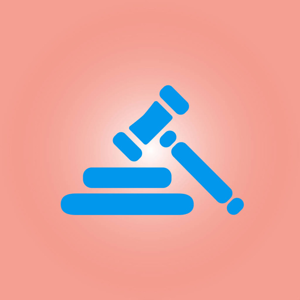 Veiling hamer symbool. Hamer pictogram van de rechter van de wet. Platte ontwerpstijl. - Vector, afbeelding