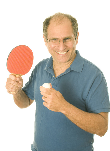 starší muž hraje stolní tenis stolní tenis - Fotografie, Obrázek