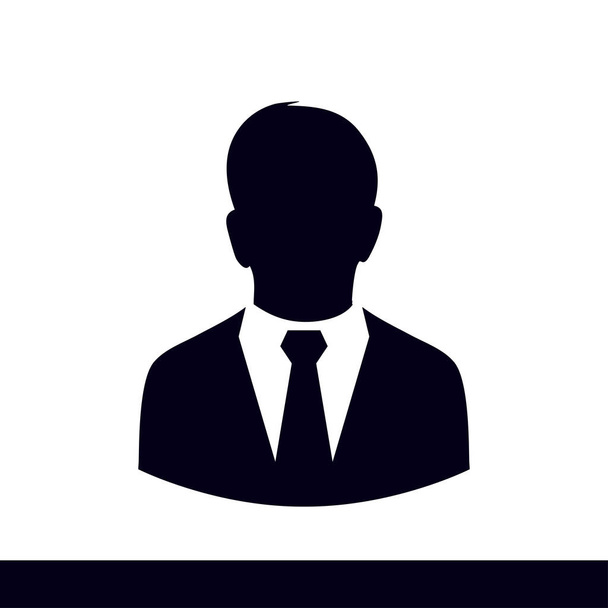 Icono de usuario de hombre en traje de negocios. Estilo de diseño plano
. - Vector, imagen