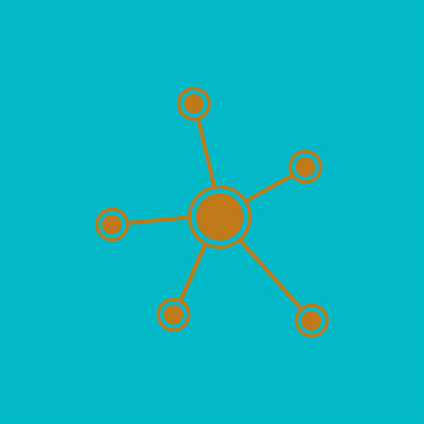 Sociaal netwerk één pictogram. Wereldwijde technologie. Het netwerk van sociale relaties in het bedrijf. - Vector, afbeelding