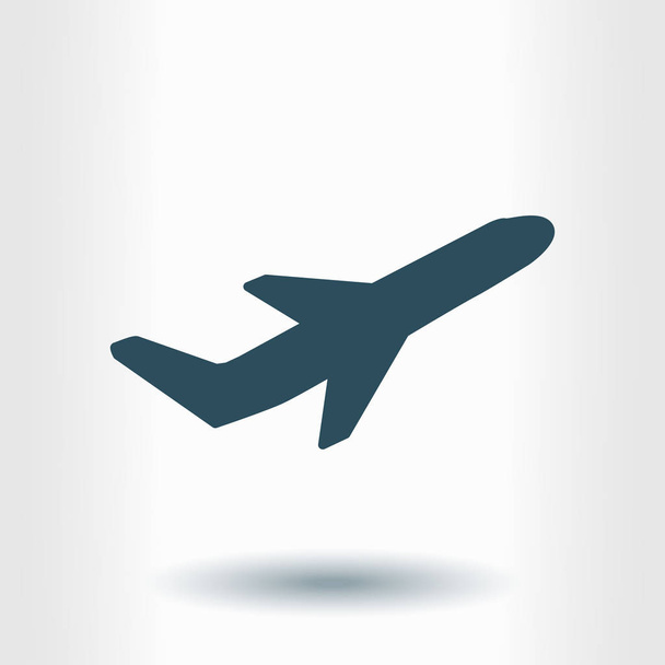 Airplane flight tickets air fly travel takeoff silhouette element. Plane symbol. Travel icon. Flat design.  - Vector, Image