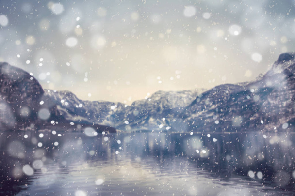 Blurred Winter Nature landscape outdoor background. - Photo, Image