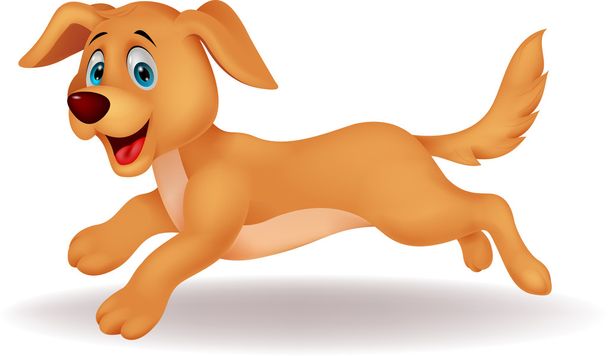 Cute dog cartoon running - Vektor, Bild
