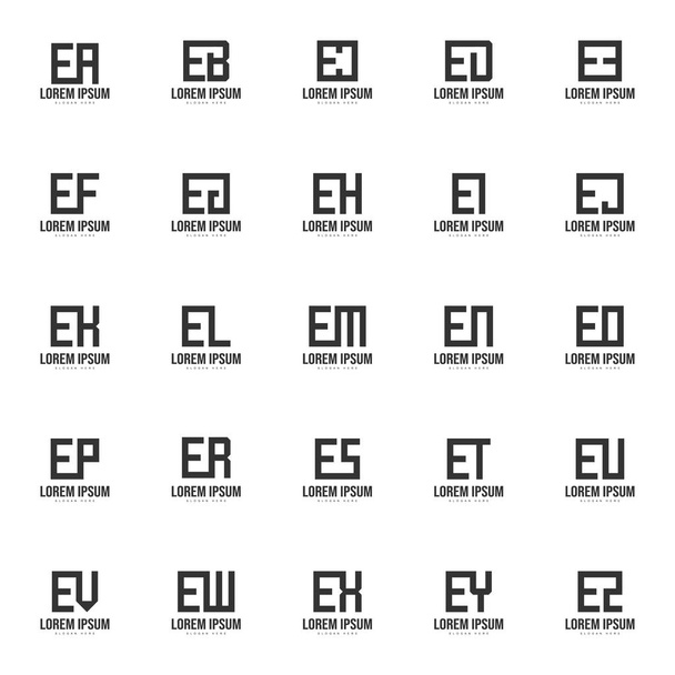 Set of letter logo template. Minimal letter logo template design - Vector, Image