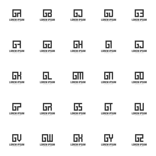Set di lettera modello logo. Design del modello logo lettera minimale
 - Vettoriali, immagini