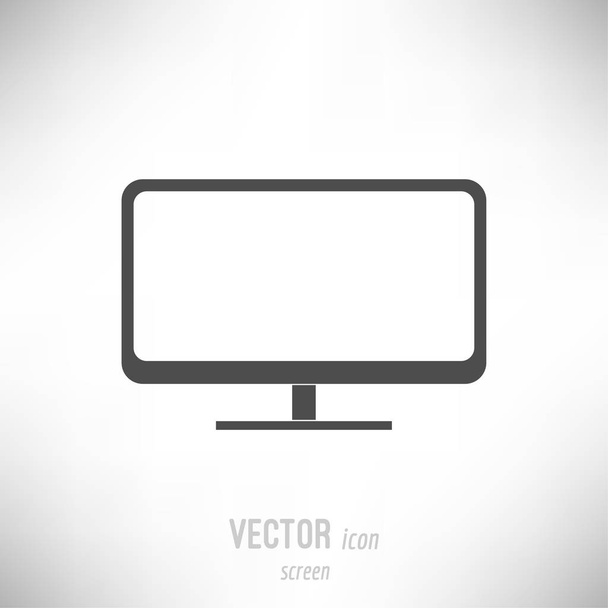 Vector illustration of flat design screen monitor icon. dark grey - Vector, Image