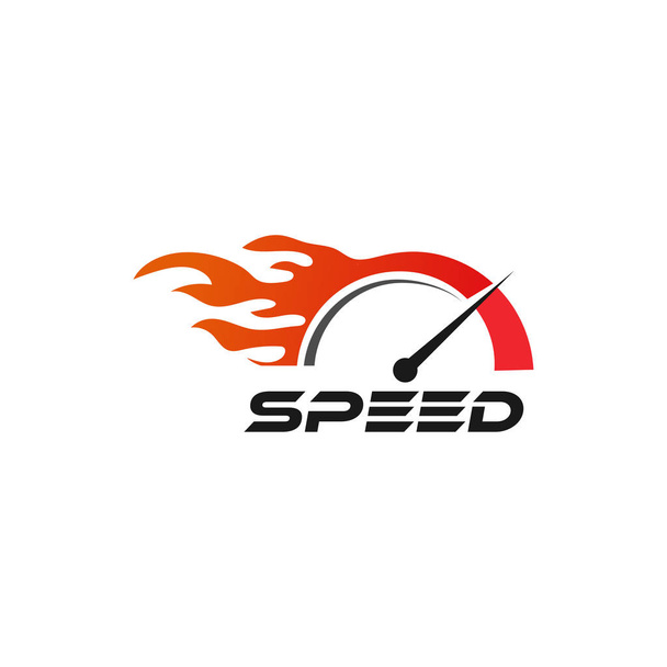 Hız göstergesi logo grafik tasarım şablonu vektör - Vektör, Görsel