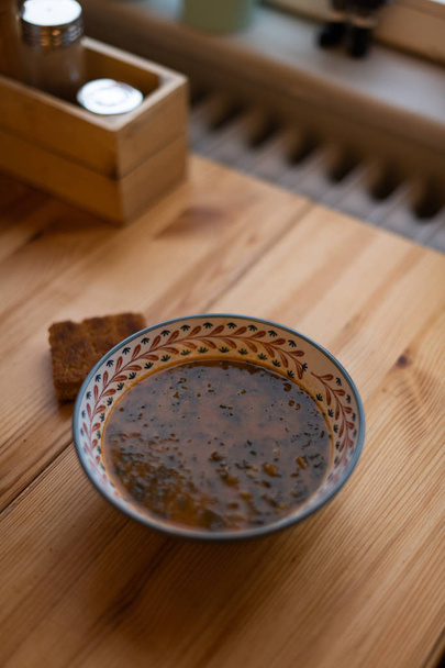 Black Cabbage Soup aka Kara Lahana Corbasi, Traditional Soup from Turkey. - Valokuva, kuva