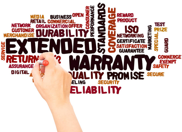 Extended Warranty word cloud hand writing concept on white background. - Photo, Image