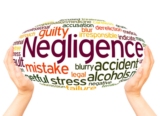 Negligence word cloud hand sphere concept on white background. - Photo, Image
