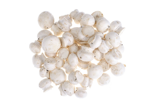 Heap of little dirty champignons isolated on white. Studio Photo - 写真・画像