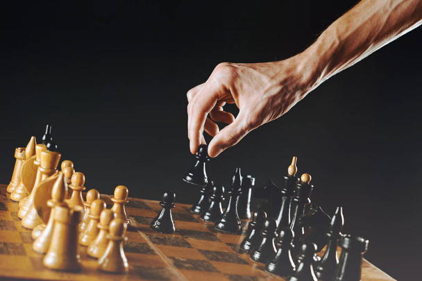 hand holding chess - Φωτογραφία, εικόνα