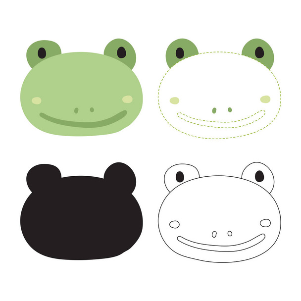 frog worksheet vector design, frog artwork vector design - Διάνυσμα, εικόνα