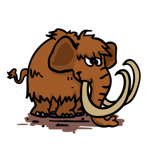 Grande mamute engraçado desenhos animados
 - Vetor, Imagem