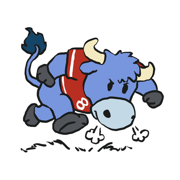 Bull Football Player sarjakuva
 - Vektori, kuva