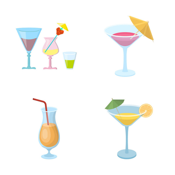 Isolated object of cocktail and menu logo. Collection of cocktail and margarita vector icon for stock. - Vector, afbeelding
