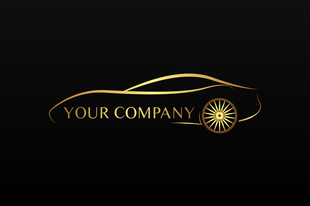 Logo coche dorado
 - Vector, Imagen