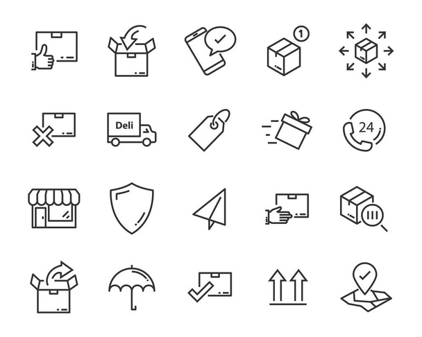 conjunto de iconos de envío, tales como entrega, transporte, correo, servicio
 - Vector, Imagen