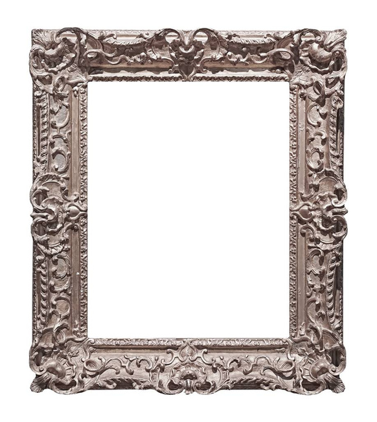 Ezüst keret festmények, tükrök vagy fotó elszigetelt fehér alapon - Fotó, kép