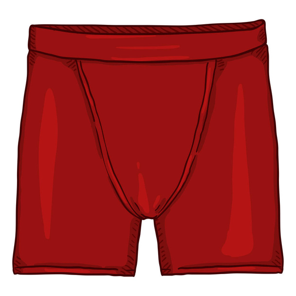 Vector Cartoon Red Men Underwear. Male Midway Briefs. - Vector, Image