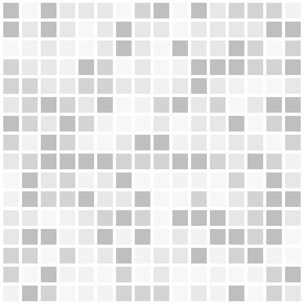 fehér és szürke színekkel absztrakt négyzet alakú képpontokat használó mozaik háttér - Vektor, kép