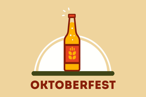 bottiglia di birra per Oktoberfest illustrazione vettoriale piatta
  - Vettoriali, immagini
