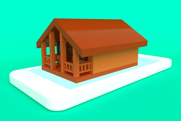 Η έννοια της ενοικίαση κατοικιών. 3D rendering - Φωτογραφία, εικόνα