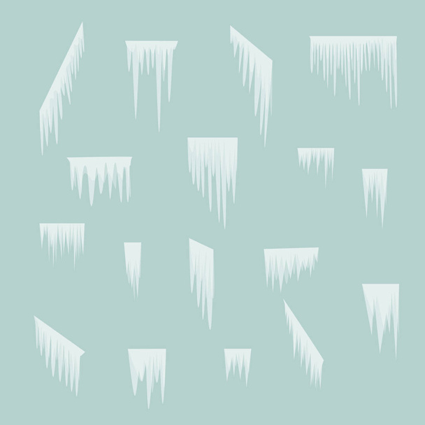 icicles set simple winter background - Vector, Image