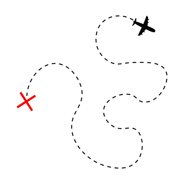 Repülőgép útvonala  - Vektor, kép