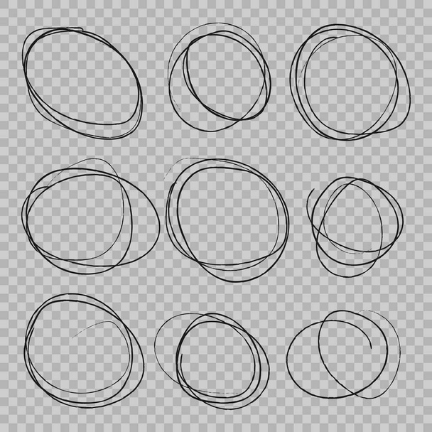 Doodle sketched circles. - Vector, Image