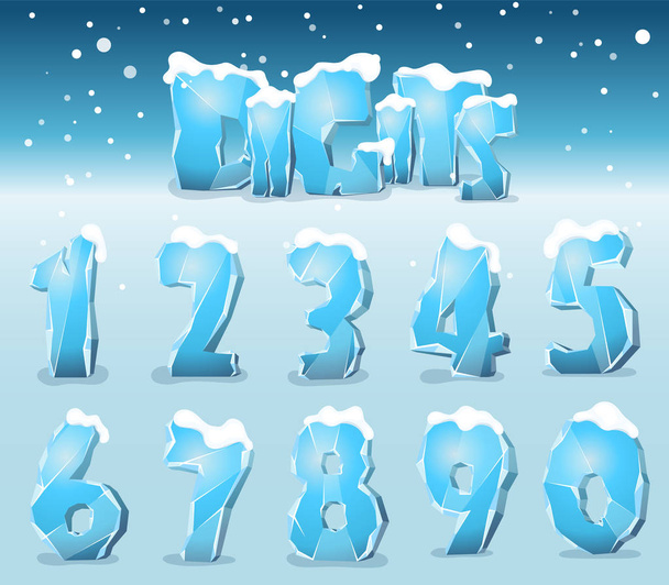 Стилизованные ледяные цифры
 - Вектор,изображение
