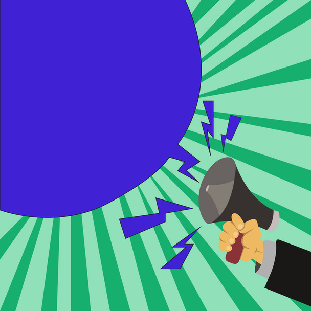 Концепция векторной иллюстрации Плоский дизайн Концепция векторной иллюстрации Пустое пространство для копирования Современный абстрактный фон Геометрический элемент Мужская рука Мегафон Крик и пустая речь Пузырь
 - Вектор,изображение