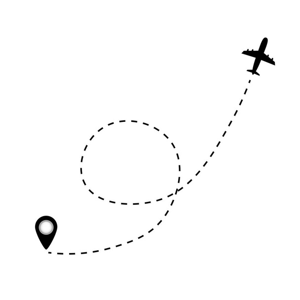 Airplane line path  - Vector, Image