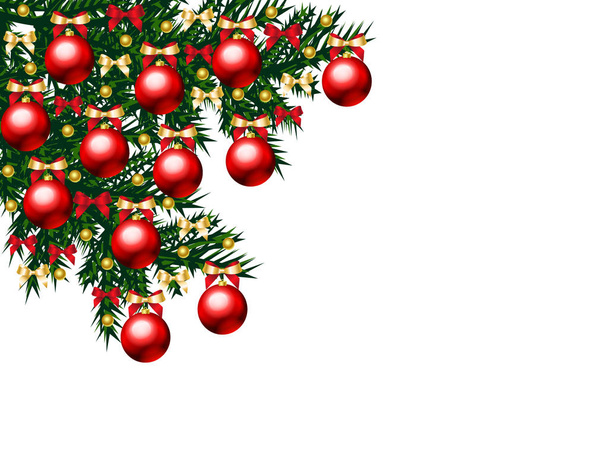 Christmas toy on a branch - Vector, Image