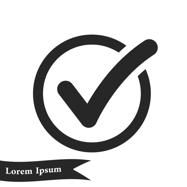 Lista de verificación icono de botón. Marca de verificación en el signo de casilla
. - Vector, Imagen