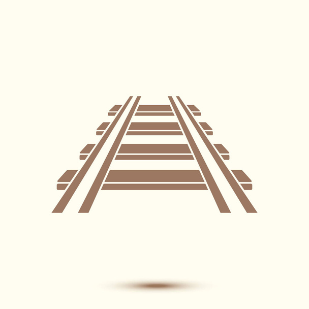 L'icône du chemin de fer. Panneau de train. Symbole routier
.   - Vecteur, image