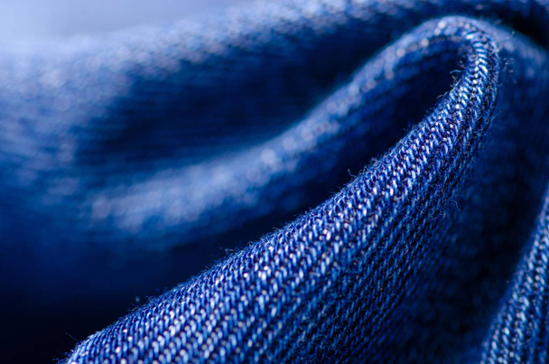 Blue jeans material fabric texture fashion seam fittings - Foto, Imagen