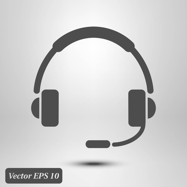 Flat icon of headset, vector illustration  - Vector, Image