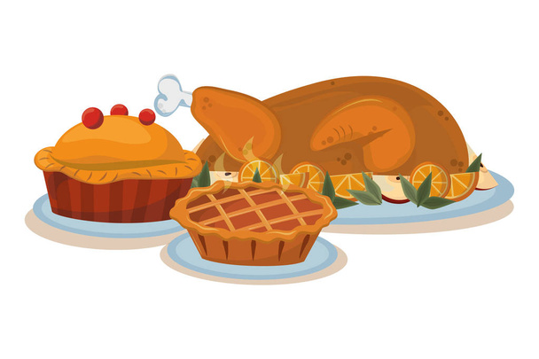 thanksgiving day pie - Vector, Image