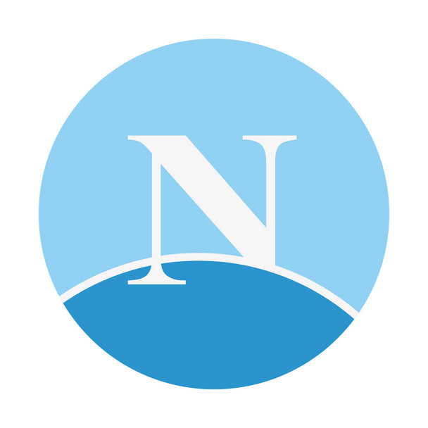 Netscape web ブラウザーのアイコン、シンプルなベクター イラスト - ベクター画像