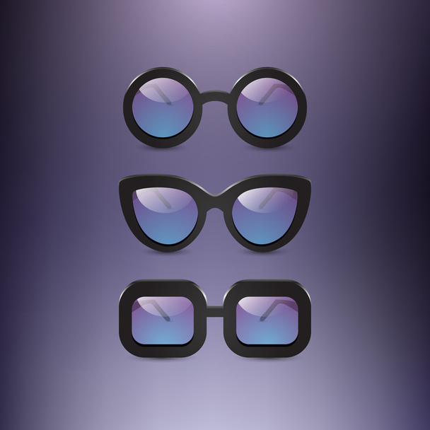 collection of oldschool glasses - Vector, Image
