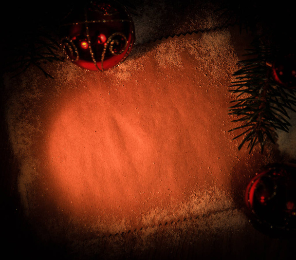 blank sheet for greetings and Christmas decorations - Valokuva, kuva