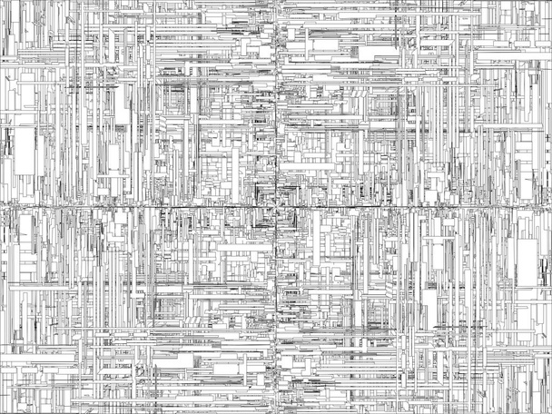 Αφηρημένη κατασκευή δομή σχήματα και μορφές απομονωμένες εικονογράφηση σε διανυσματικά λευκό φόντο  - Διάνυσμα, εικόνα