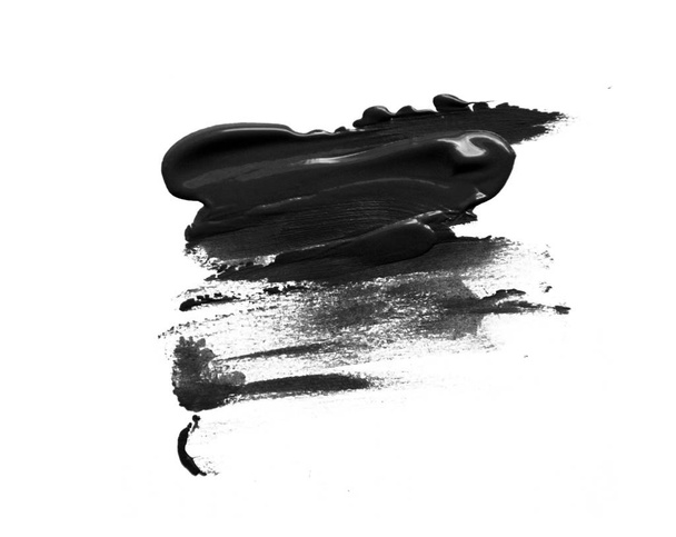 black paint brush spot stroke on white  - Photo, Image