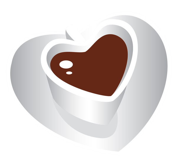 Love heart Coffee cup - Vector, Image