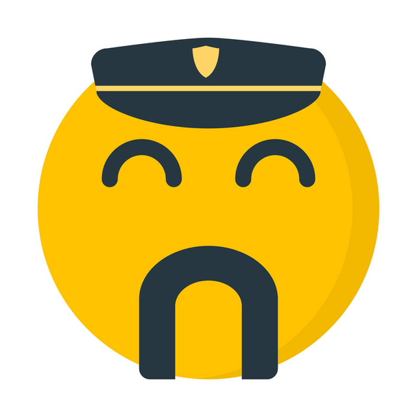 policjant z wąsem emoji ikony, proste wektor ilustracja - Wektor, obraz